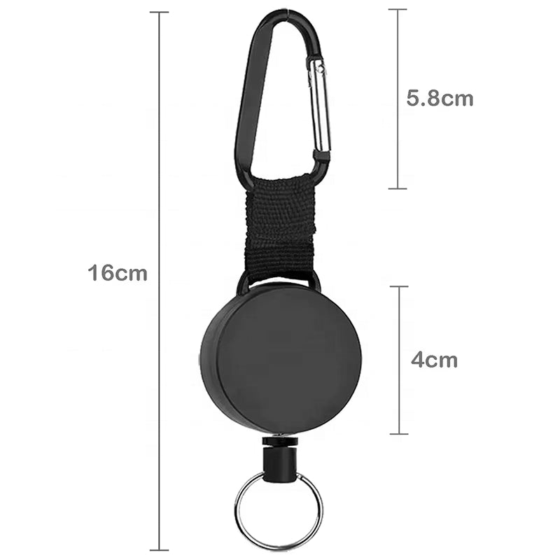 White Smoke Multi-Tool Carabiner Keychain Heavy Duty Badge Holder Steel Cable Clasp for Outdoor Use INDIAN SLINGSHOT