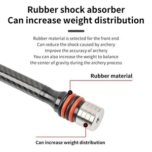 Light Gray SPG Carbon Fiber Bow Stabilizer – 6 Inch &amp; 8 Inch Compound Balance Rod SPG