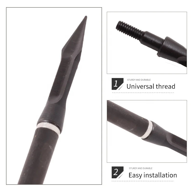 Dark Slate Gray SPG 130-Grain Carbon Steel Screw-In Arrow Tip (Broadhead Style) — Black SPG