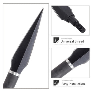 Dark Slate Gray SPG 120-Grain Carbon Steel Screw-In Arrow Tip — Black (Tapered Broadhead Style) SPG