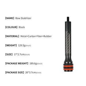 Dark Slate Gray SPG Carbon Fiber Bow Stabilizer – 6 Inch &amp; 8 Inch Compound Balance Rod SPG