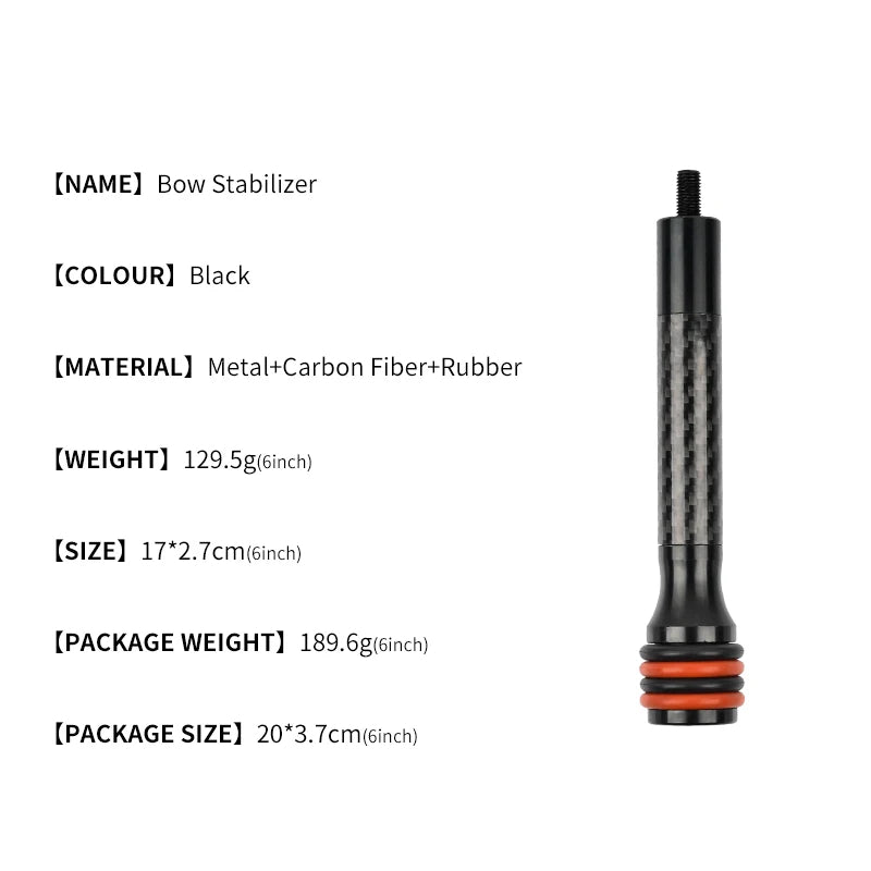 Dark Slate Gray SPG Carbon Fiber Bow Stabilizer – 6 Inch &amp; 8 Inch Compound Balance Rod SPG
