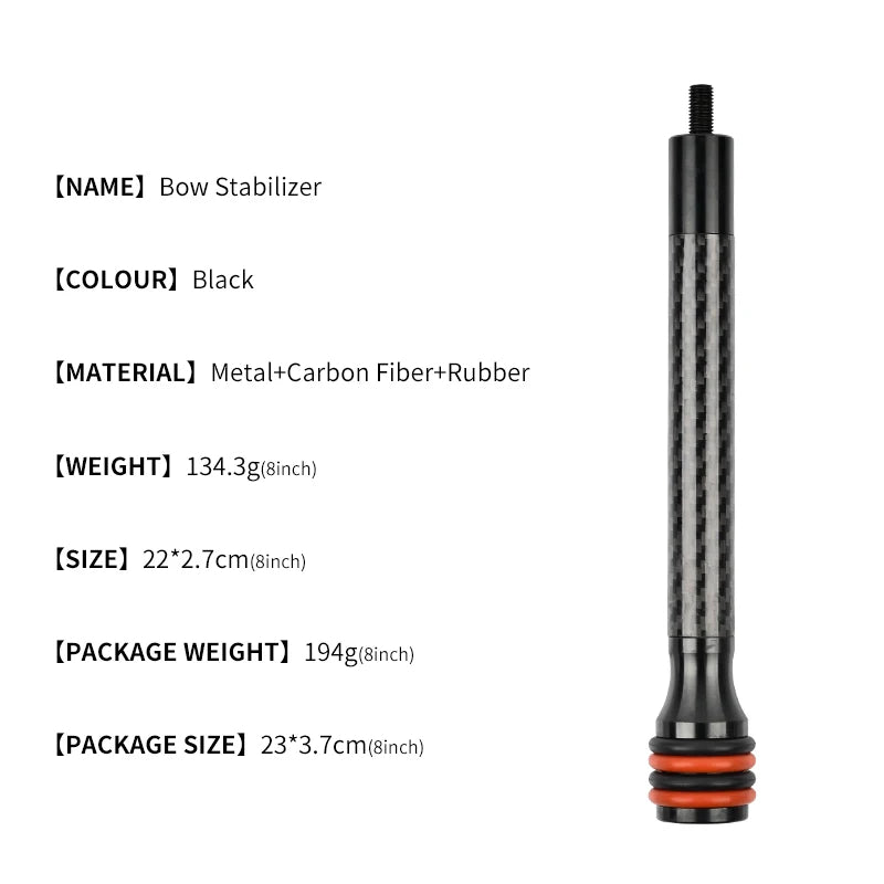 Dark Slate Gray SPG Carbon Fiber Bow Stabilizer – 6 Inch &amp; 8 Inch Compound Balance Rod SPG