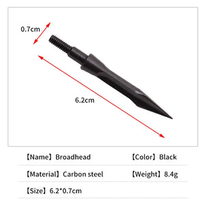 Light Gray SPG 130-Grain Carbon Steel Screw-In Arrow Tip (Broadhead Style) — Black SPG