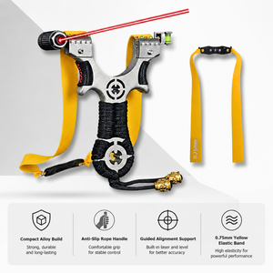 White Smoke Bullseye Compact Alloy Slingshot | Anti-Slip Rope Handle for Outdoor Practice & Educational Use MARKSMAN