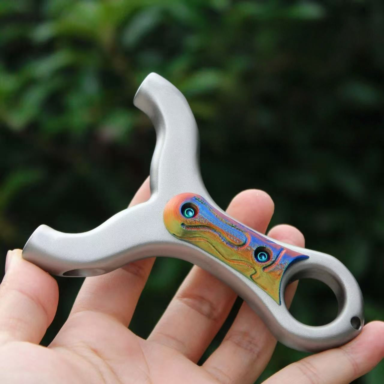 Black CircleGrip Stainless Slingshot INDIAN SLINGSHOT