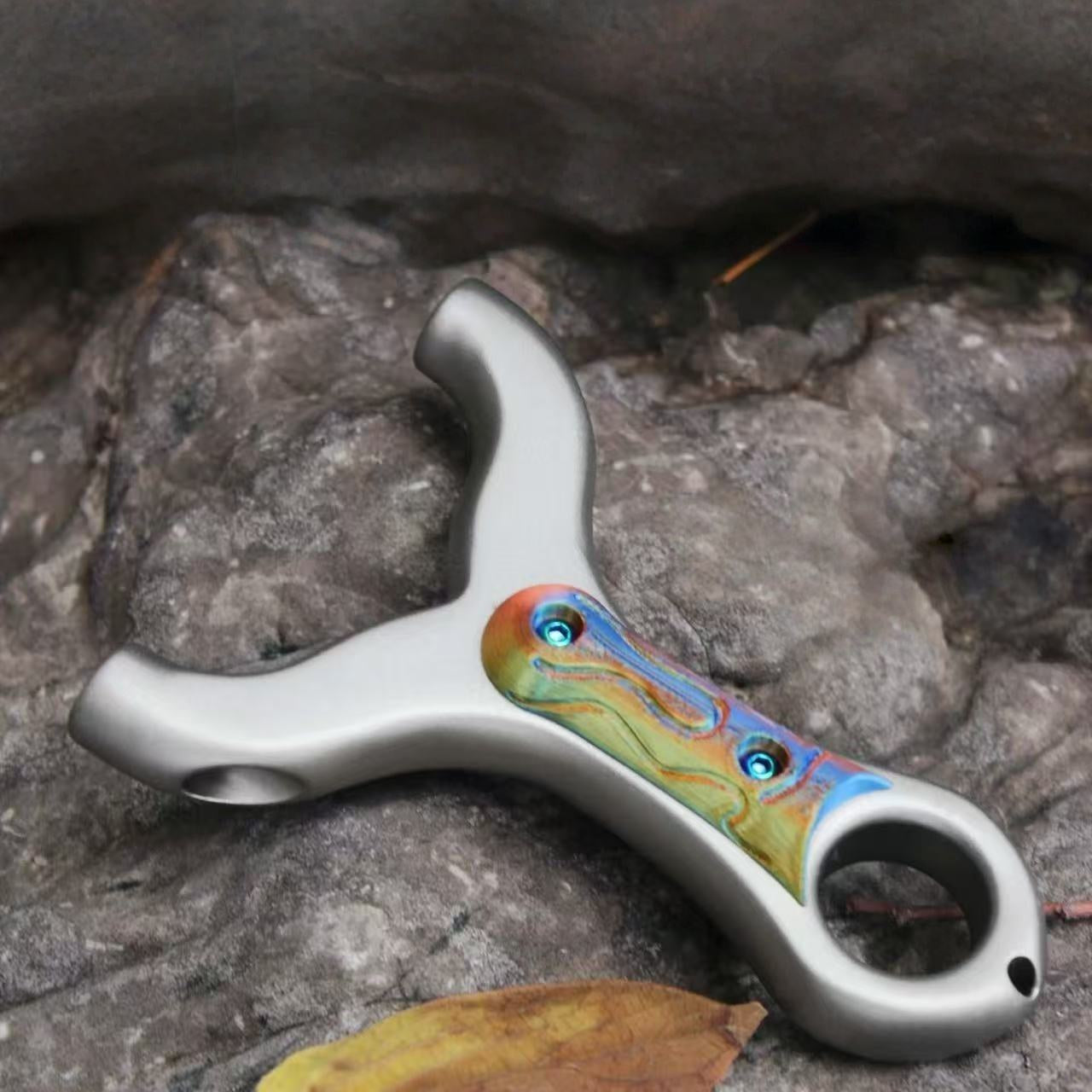 Dark Slate Gray CircleGrip Stainless Slingshot INDIAN SLINGSHOT