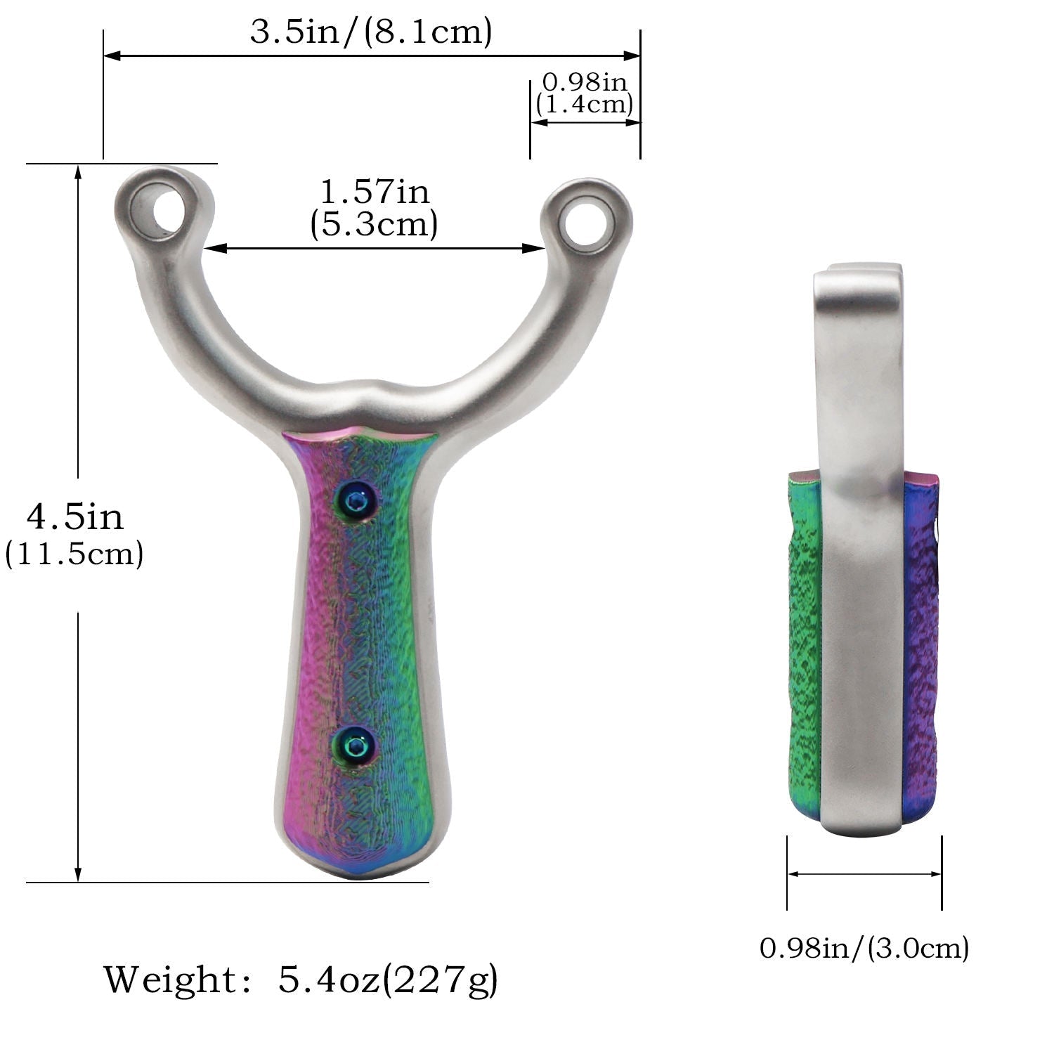 White Smoke ColorShift Stainless Steel Slingshot INDIAN SLINGSHOT