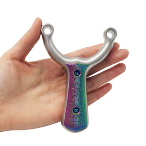 White Smoke ColorShift Stainless Steel Slingshot INDIAN SLINGSHOT