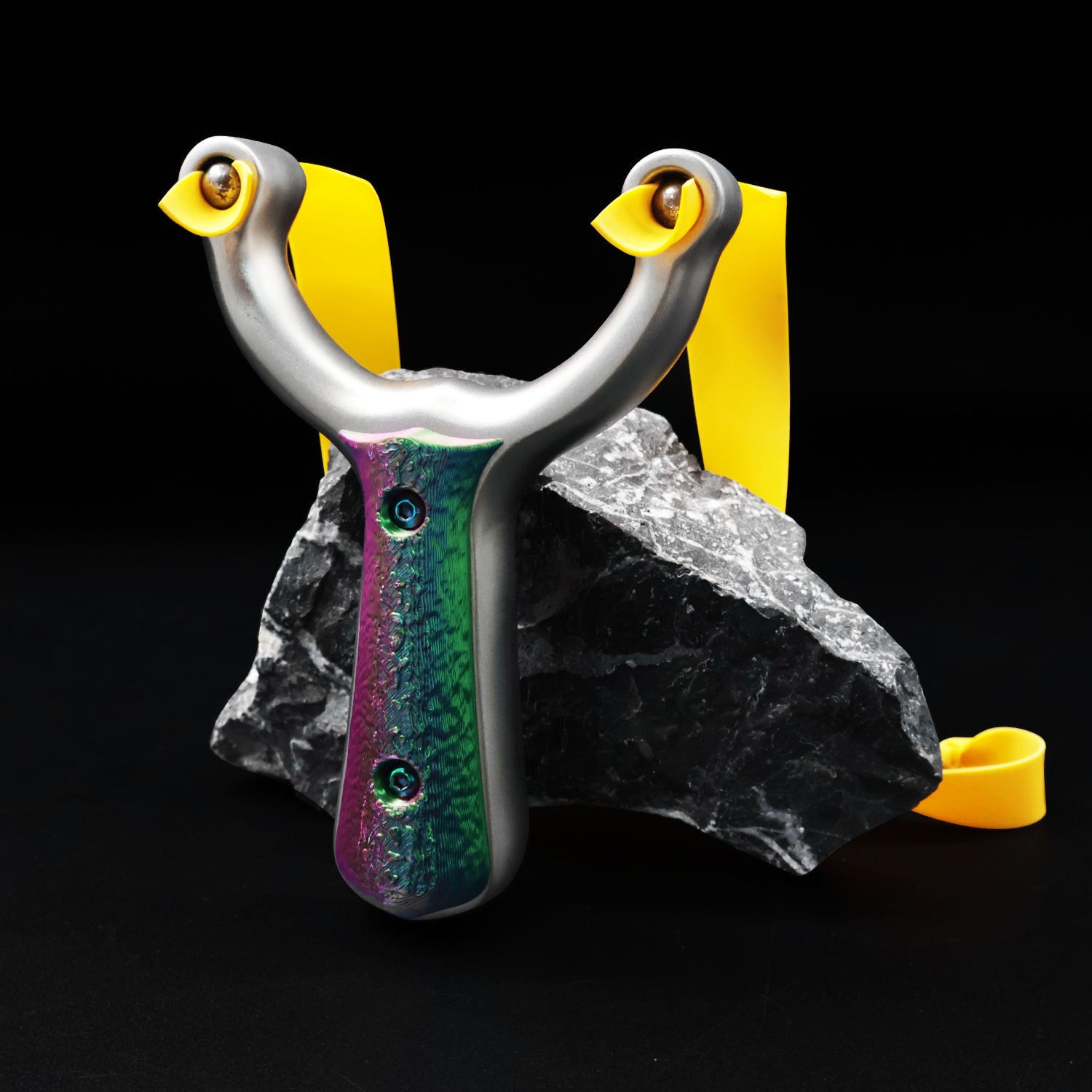 Black ColorShift Stainless Steel Slingshot INDIAN SLINGSHOT