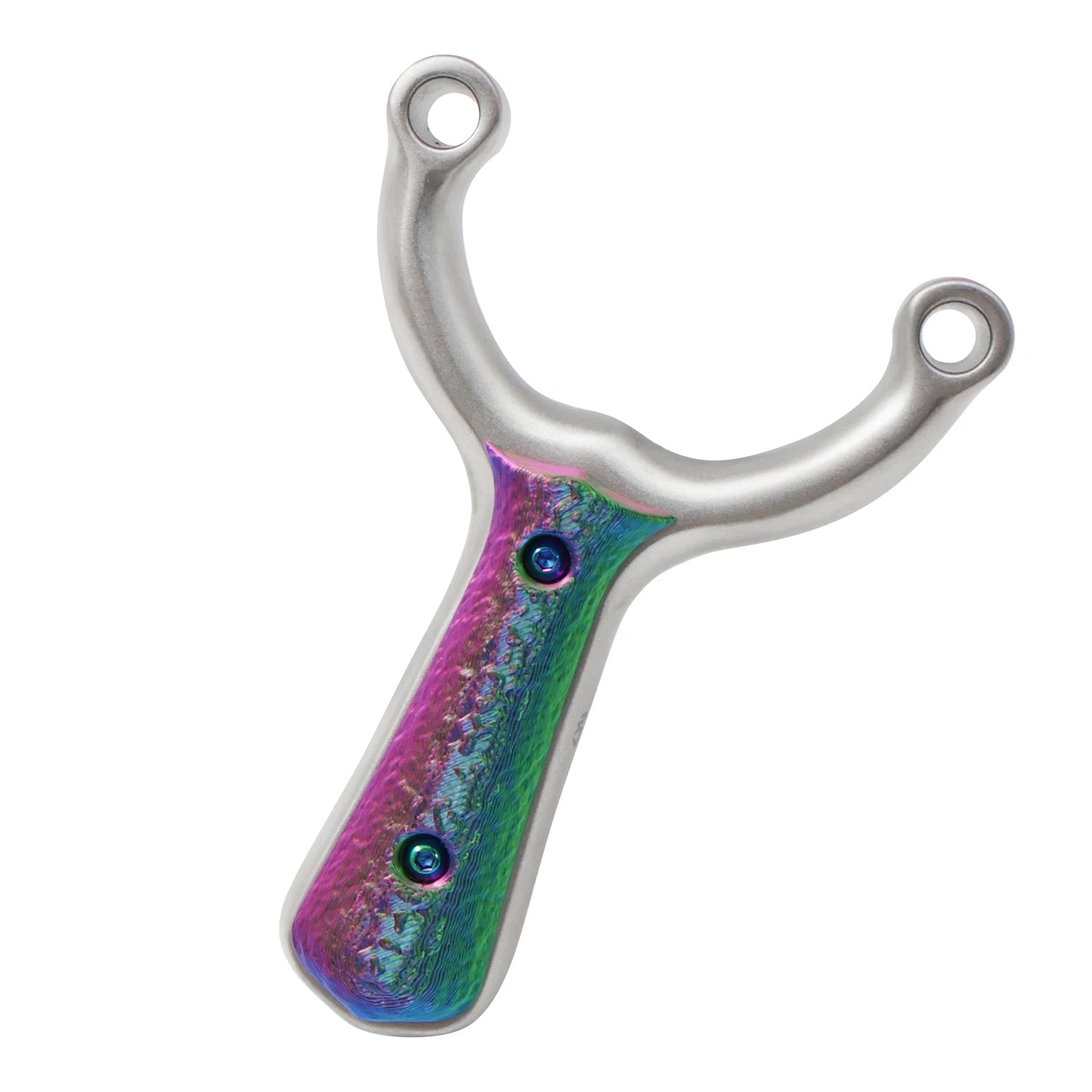 White Smoke ColorShift Stainless Steel Slingshot INDIAN SLINGSHOT