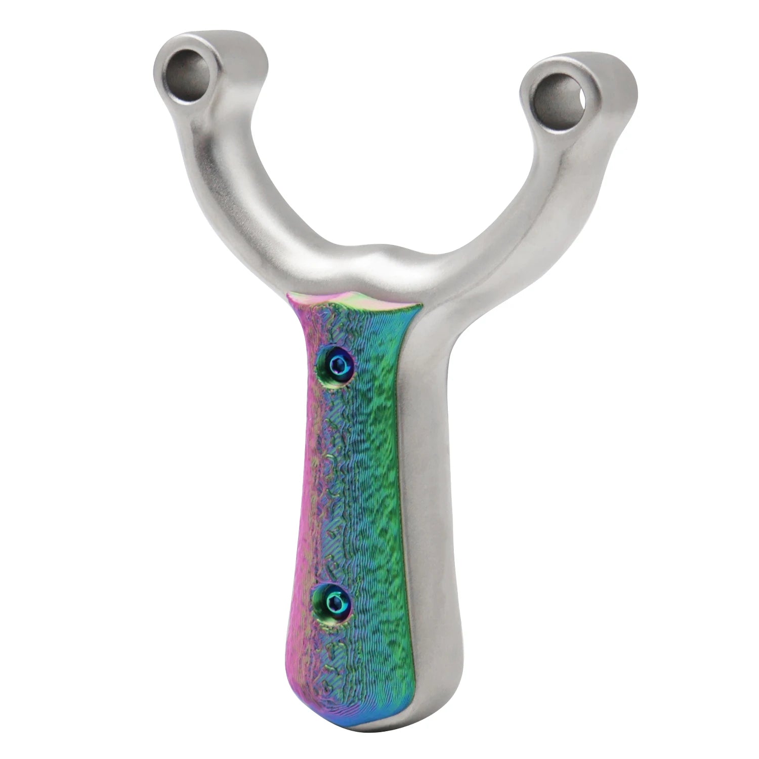 White Smoke ColorShift Stainless Steel Slingshot INDIAN SLINGSHOT