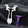 Gray Colorful Knight Cut Stainless Steel Slingshot MARKSMAN
