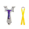 Gray Colorful Knight Cut Stainless Steel Slingshot MARKSMAN