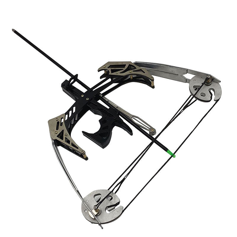 White Smoke WALKER OSPREY Composite Bow for Outdoor Fishing – Mini Pulley Bow with Reel Attachment | Metallic Silver Finish INDIAN SLINGSHOT
