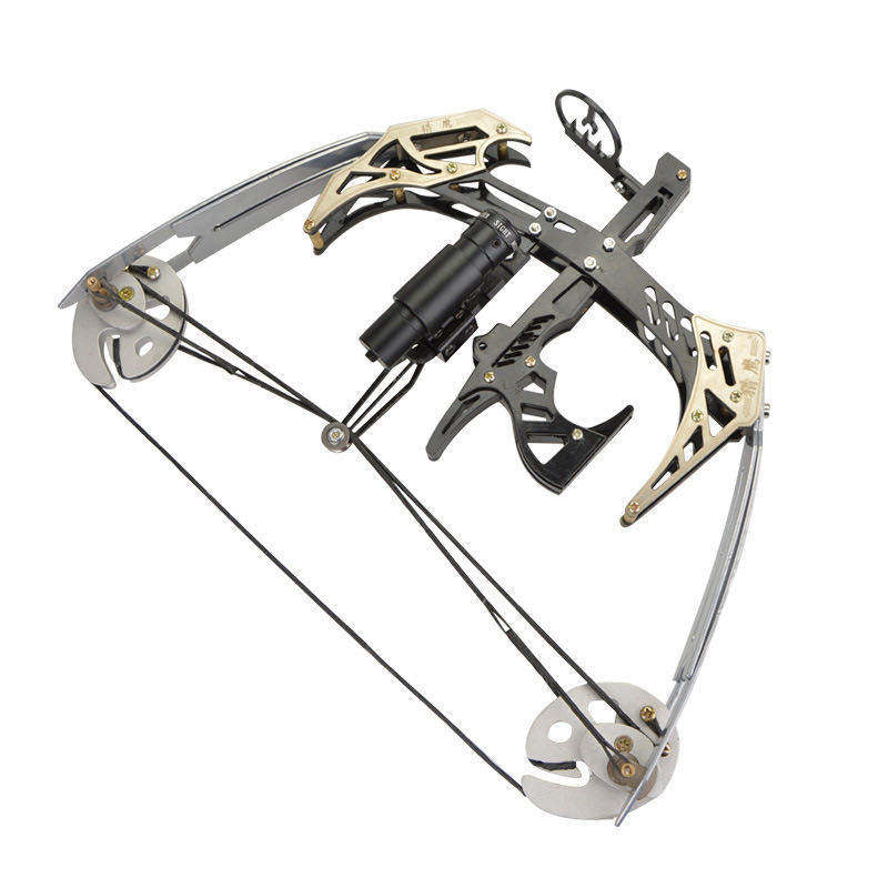 White Smoke WALKER OSPREY Composite Bow for Outdoor Fishing – Mini Pulley Bow with Reel Attachment | Metallic Silver Finish INDIAN SLINGSHOT