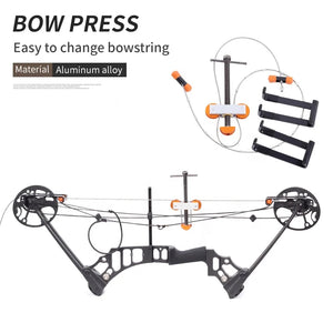 Dark Slate Gray SPG Compound Bow Press — Orange Metal Portable Bow Tuning Tool SPG