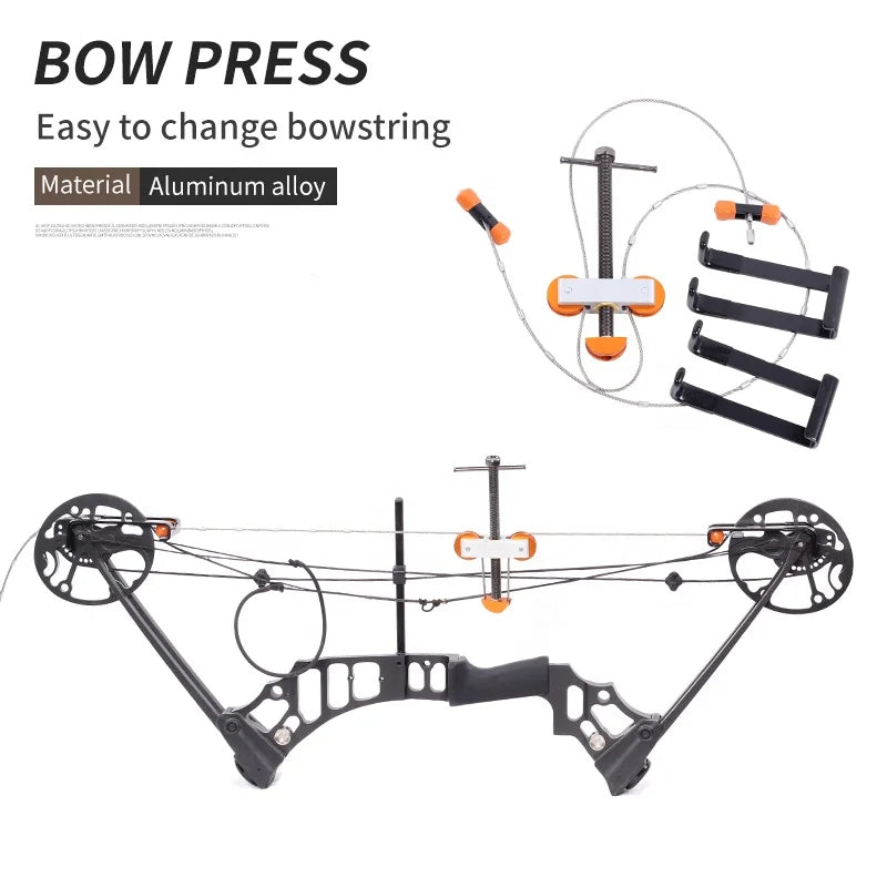 Dark Slate Gray SPG Compound Bow Press — Orange Metal Portable Bow Tuning Tool SPG