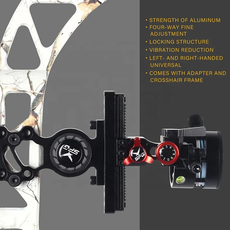 Dark Slate Gray SPG Compound Bow Sight – Aluminum Alloy Single Pin Adjustable Archery Sight SPG