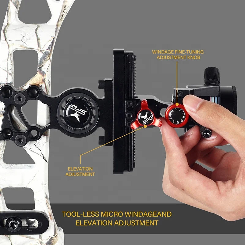 Dim Gray SPG Compound Bow Sight – Aluminum Alloy Single Pin Adjustable Archery Sight SPG