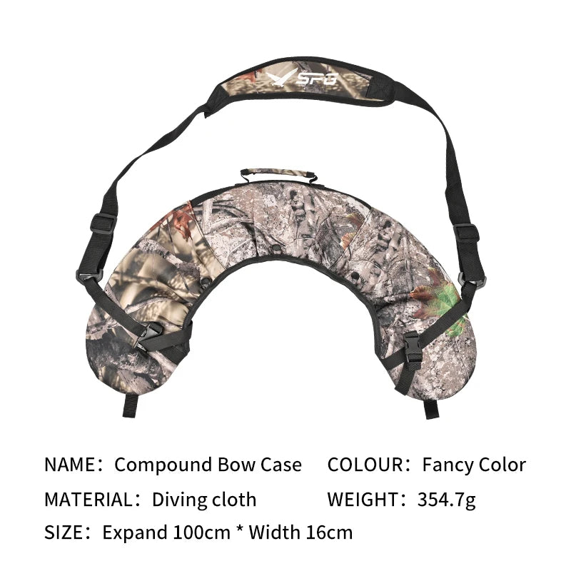 Dark Gray SPG Compound Bow Sling Case Black Camo – Adjustable Shoulder Carry Bag SPG
