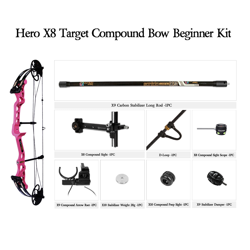Lavender Sanlida® Archery Hero X8 Beginner Target Compound Bow Basic Kit SANLIDA