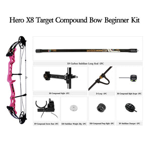 Lavender Sanlida® Archery Hero X8 Beginner Target Compound Bow Basic Kit SANLIDA