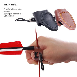 Rosy Brown SPG Cowhide Thumb Ring – Leather Archery Finger Guard SPG