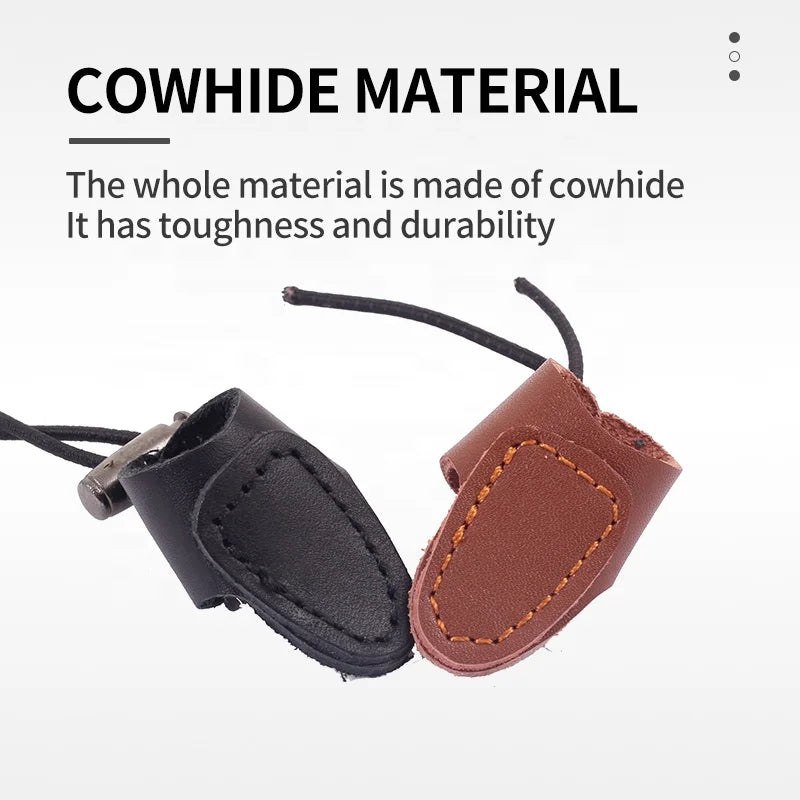 Dark Slate Gray SPG Cowhide Thumb Ring – Leather Archery Finger Guard SPG