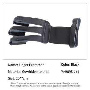 Dark Slate Gray SPG Cowhide Finger Protector 20×7cm – Archery Leather Hand Guard SPG