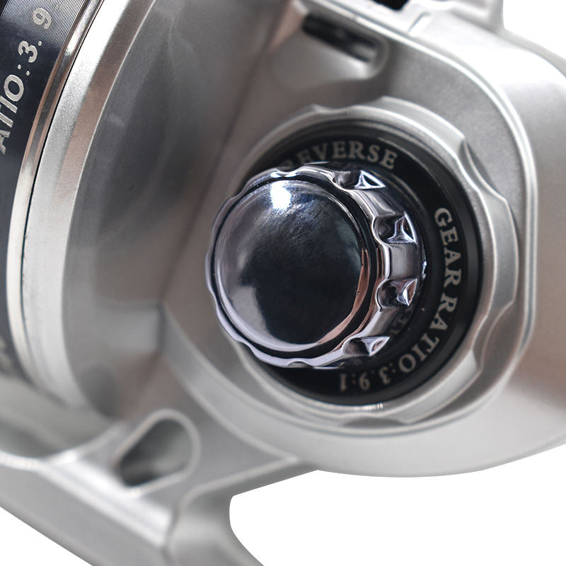 White Smoke DIAMOND DRIFT Premium Deep Water Fishing Reel – Heavy Duty Metal Body, Anti-Explosion Line System MARKSMAN