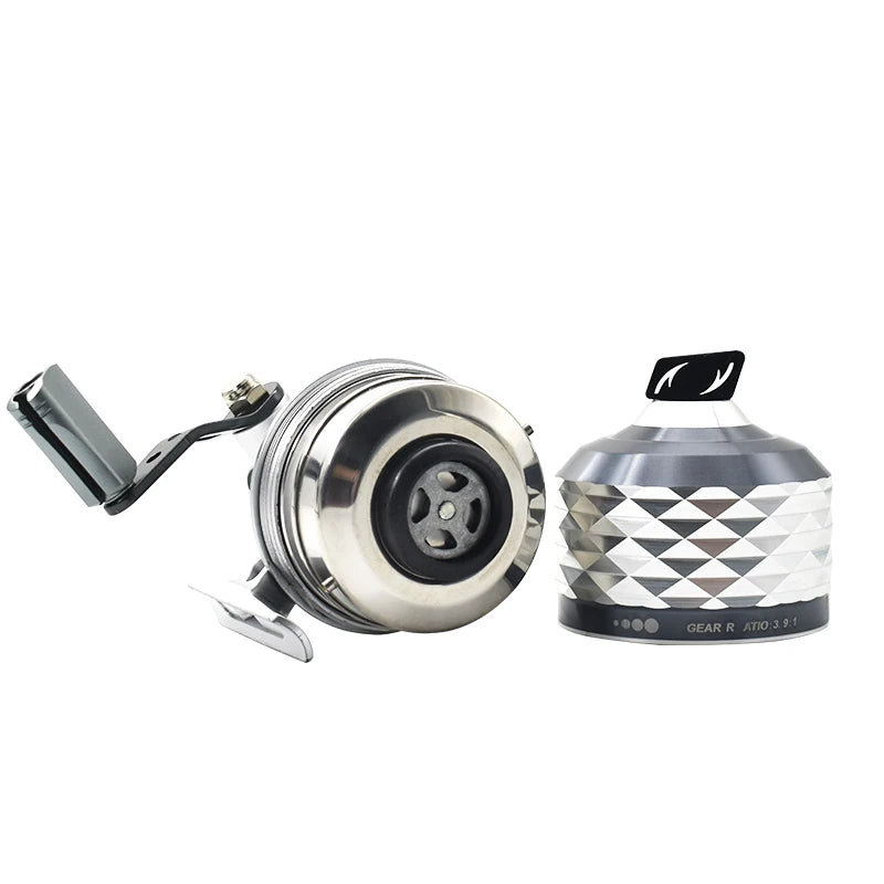 White Smoke DIAMOND DRIFT Premium Deep Water Fishing Reel – Heavy Duty Metal Body, Anti-Explosion Line System MARKSMAN