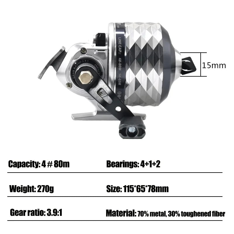 White Smoke DIAMOND DRIFT Premium Deep Water Fishing Reel – Heavy Duty Metal Body, Anti-Explosion Line System MARKSMAN