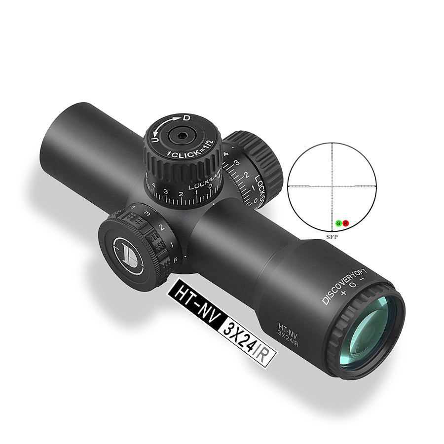 DISCOVERYOPT HT-NV 3X24IR Compact 30mm Prism Scope with Etched Reticle