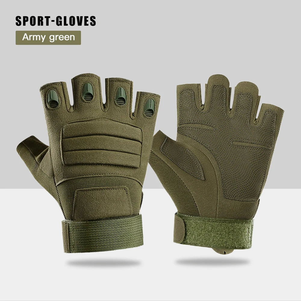 Light Gray Tactical Gloves – Half-Finger Outdoor Gloves MARKSMAN