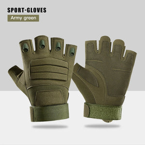 Light Gray Tactical Gloves – Half-Finger Outdoor Gloves MARKSMAN