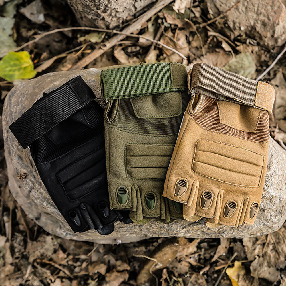 Black Tactical Gloves – Half-Finger Outdoor Gloves MARKSMAN