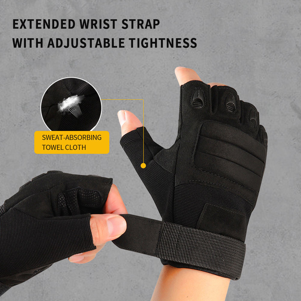 Dark Gray Tactical Gloves – Half-Finger Outdoor Gloves MARKSMAN