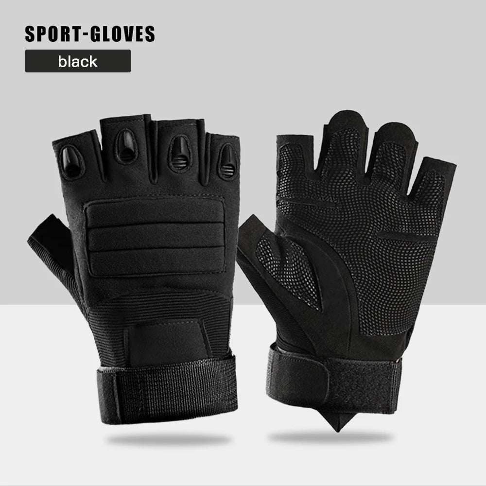 Light Gray Tactical Gloves – Half-Finger Outdoor Gloves MARKSMAN