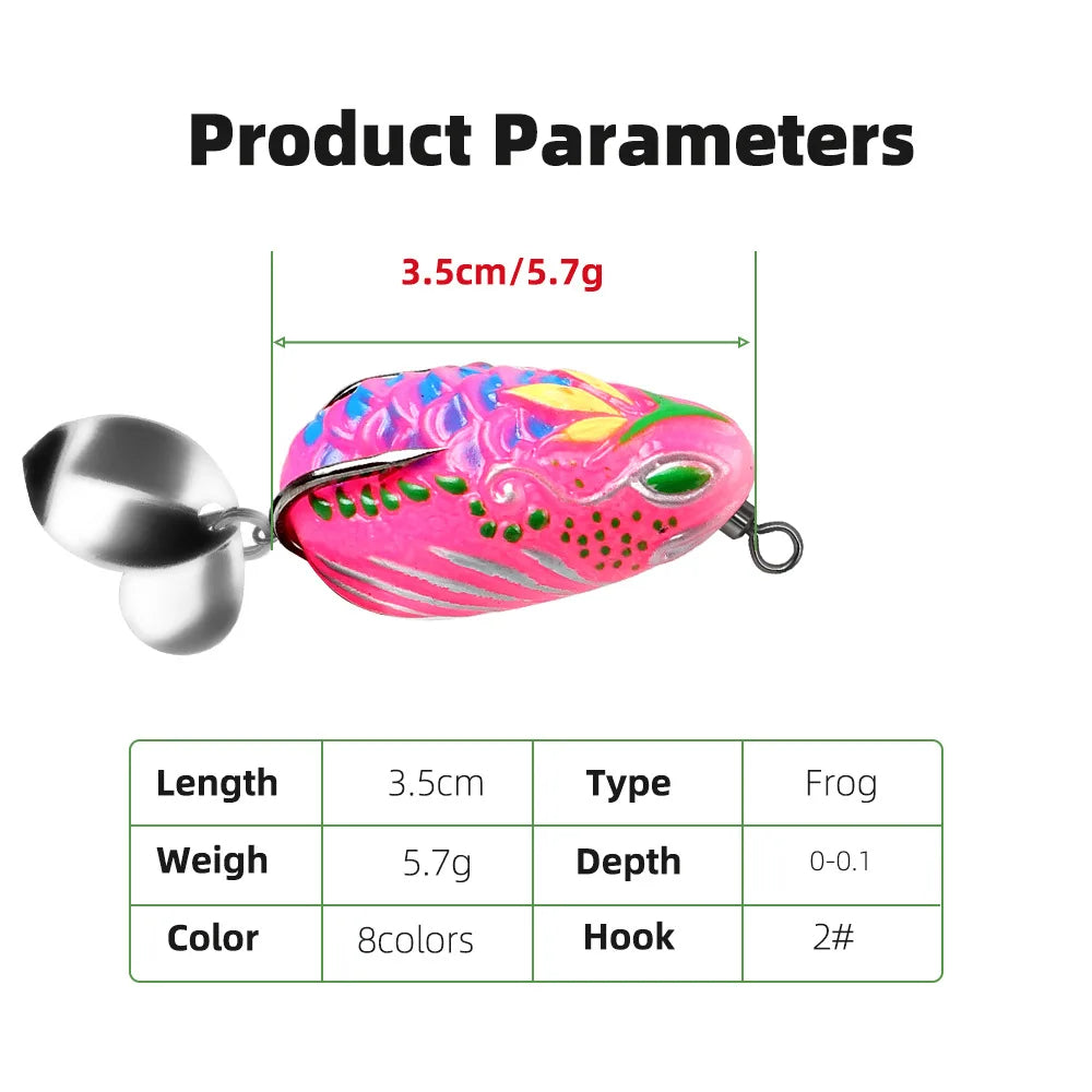 Double Sequins Frog Fishing Lure 3.5cm 5.7g – Colorful