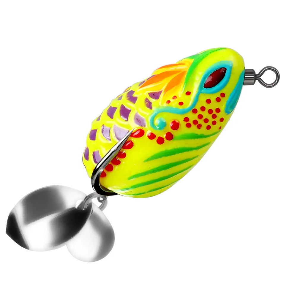 White Smoke Double Sequins Frog Fishing Lure 3.5cm 5.7g – Colorful MARKSMAN