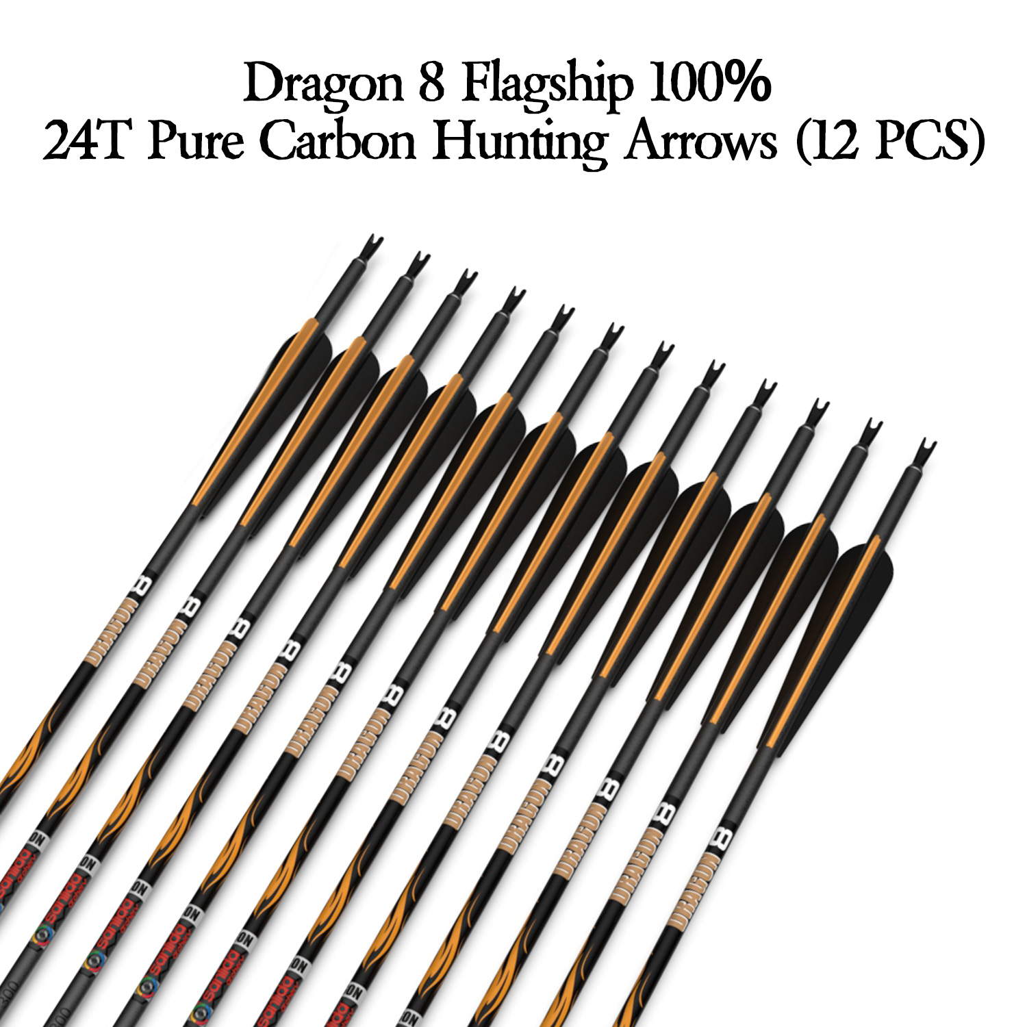 White Smoke Sanlida® Dragon 8 Compound Carbon Arrows 12pcs SANLIDA