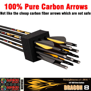 White Smoke Sanlida® Dragon 8 Compound Carbon Arrows 12pcs SANLIDA