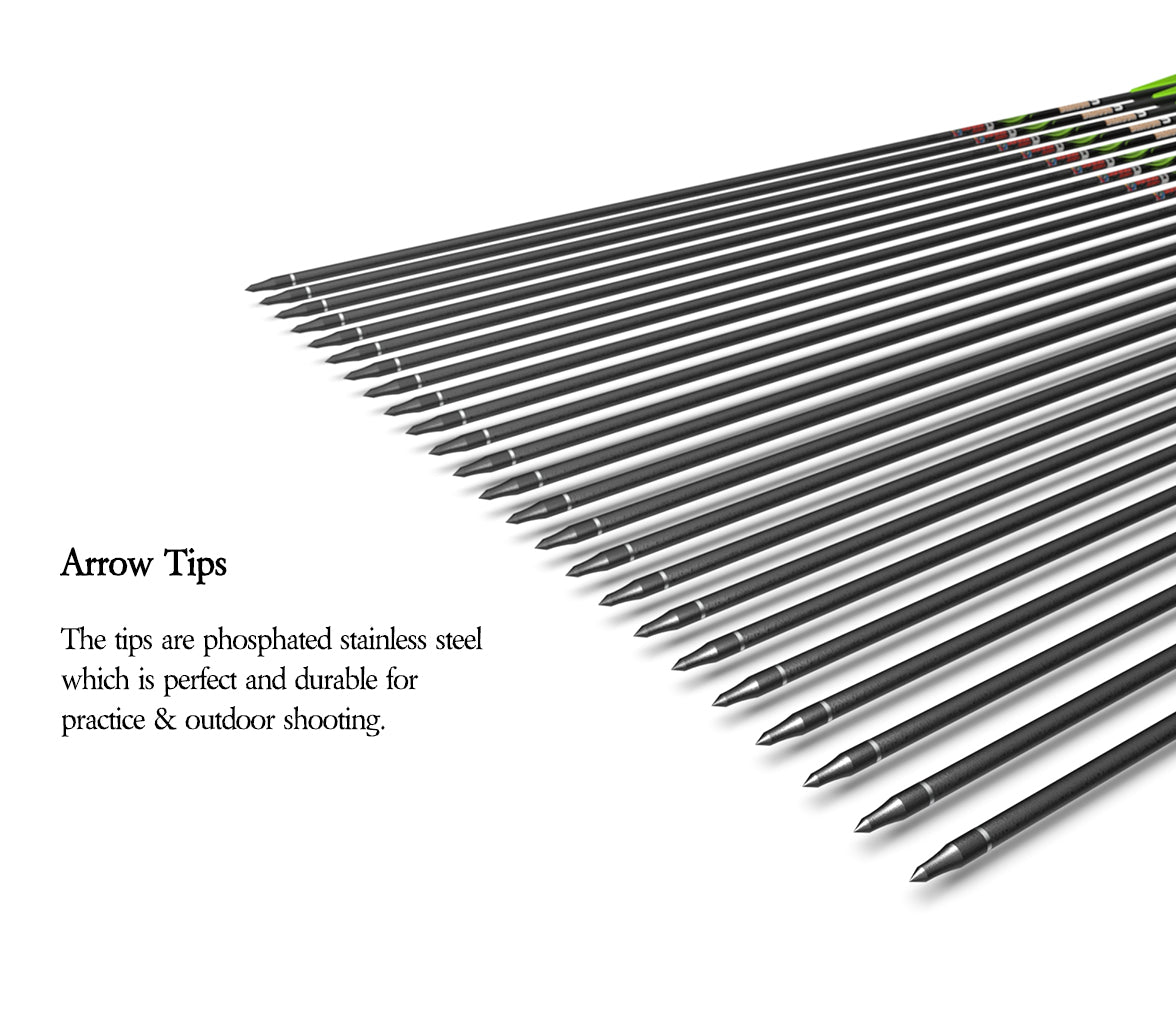White Smoke Sanlida® Dragon 9 Compound Carbon Arrows 24pcs SANLIDA