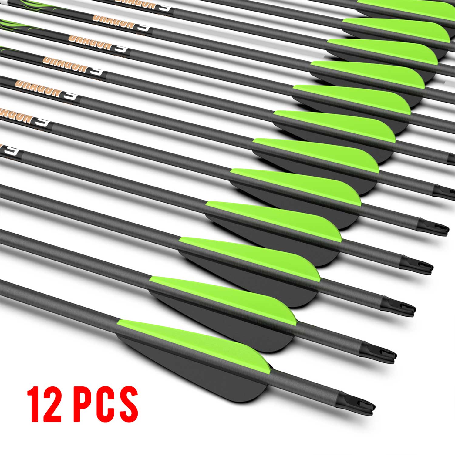 White Smoke Sanlida® Dragon 9 Compound Carbon Arrows – 12pcs | 100% 24T Pure Carbon | Precision Spine Options SANLIDA