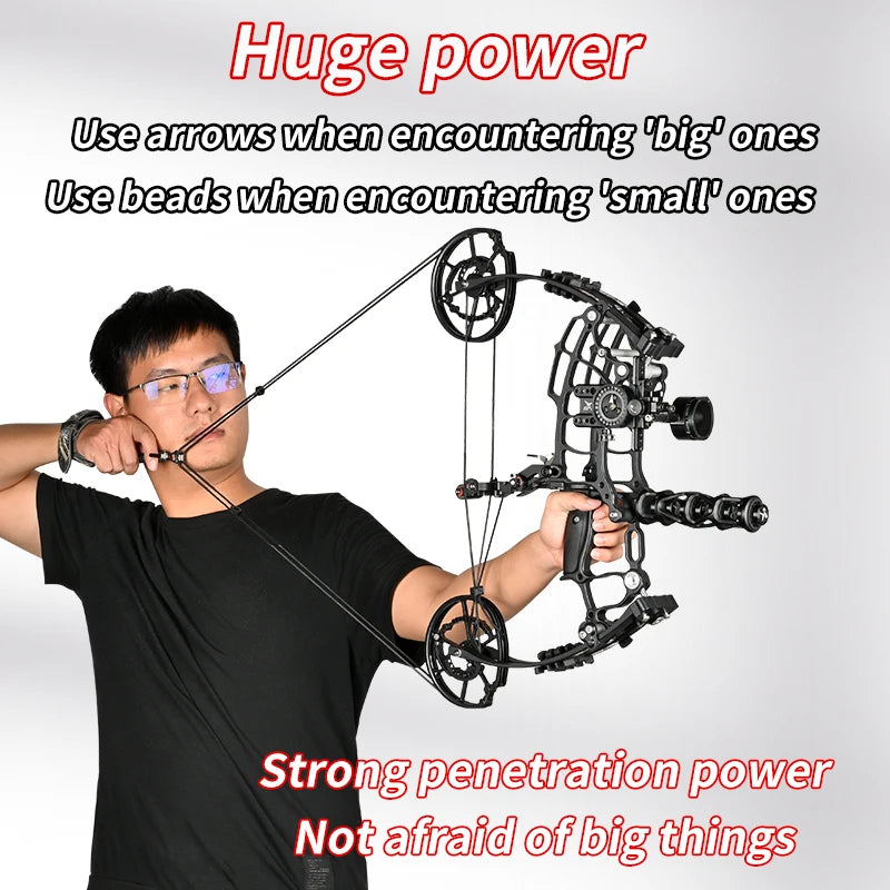 Black SPG Dual Purpose Compound Bow – 30-70lbs Adjustable Alloy Black SPG