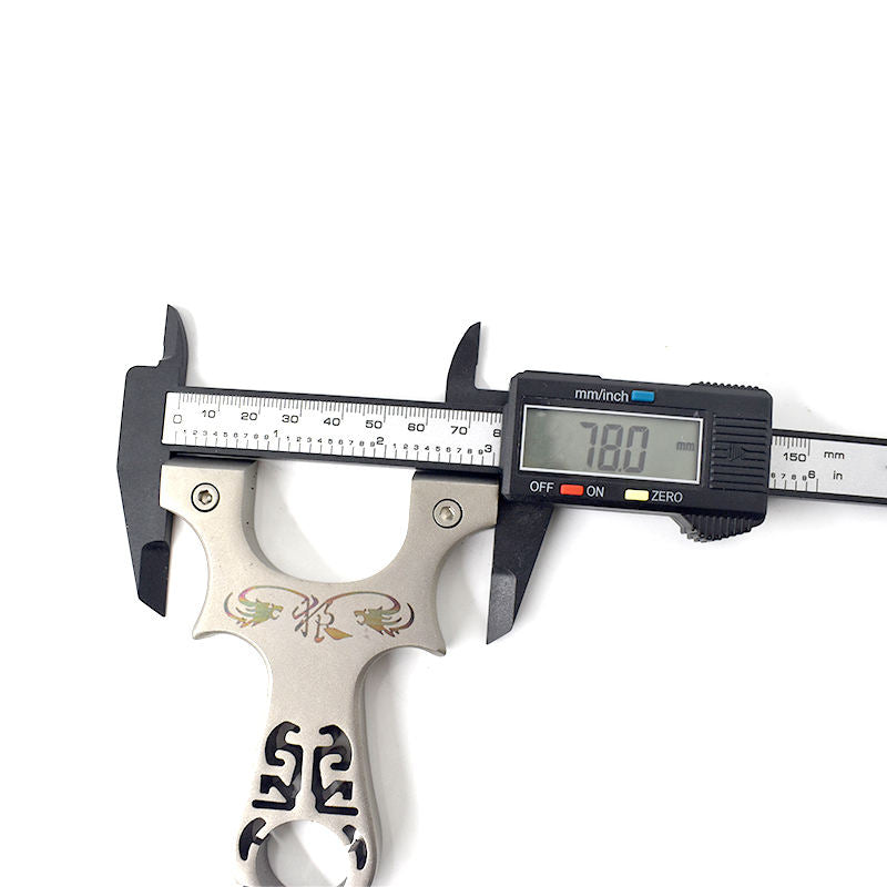 Light Gray Dual Wolves Cut Stainless Steel Slingshot MARKSMAN