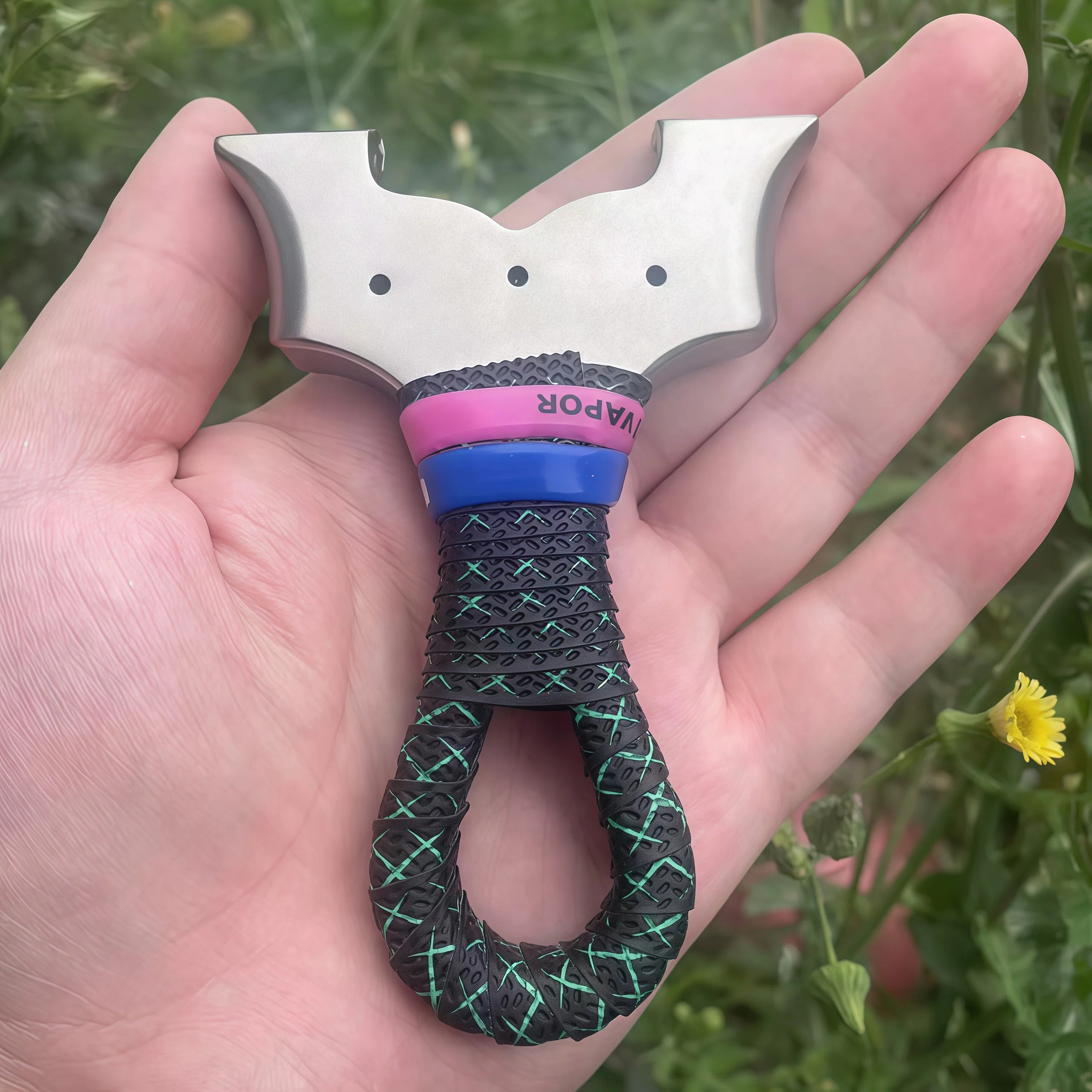 Rosy Brown Stainless Steel Loop-Grip Slingshot INDIAN SLINGSHOT