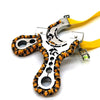 Goldenrod Colored Rope Wrapped Stainless Steel Slingshot MARKSMAN