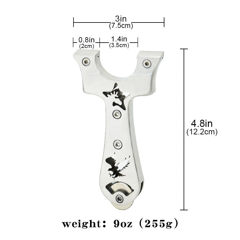 Light Gray Eagle Stallion Stainless Steel Magnetic Slingshot INDIAN SLINGSHOT